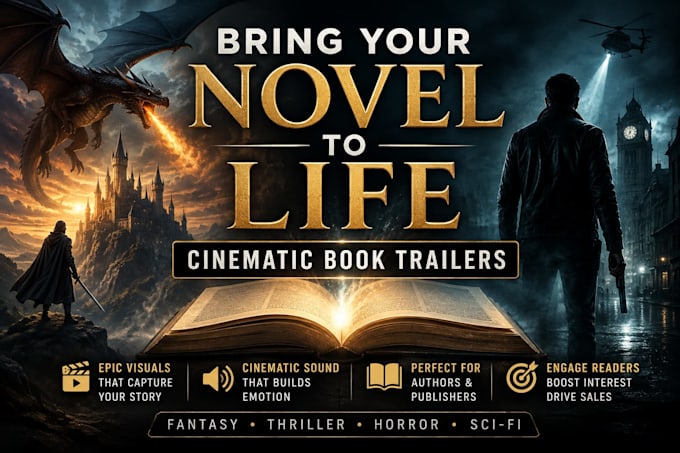 create a cinematic book trailer and book promo video