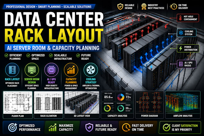 design data center rack layouts, ai server rooms and capacity plans