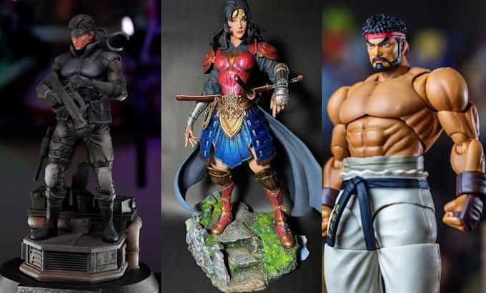 sculpt action figure, miniature, 3d character, model ,ready for printing