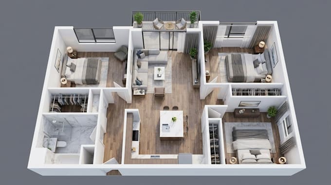 create a professional 3d floor plan, house layout and architectural plan