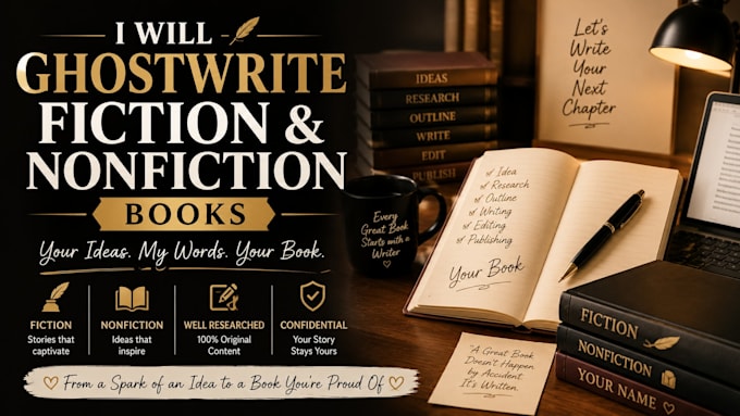 ghostwrite fiction and nonfiction book as ghostwriter