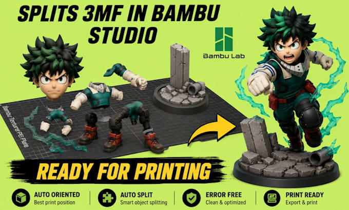 3d slice split stl colored model for 3mf bambu studio ams multicolor printing