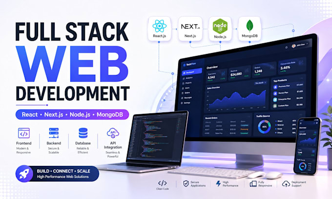 do website development as full stack web developer ,frontend ,backend developer