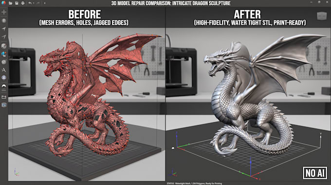 do stl file repair, optimize, edit obj, fix mesh custom 3d model modification