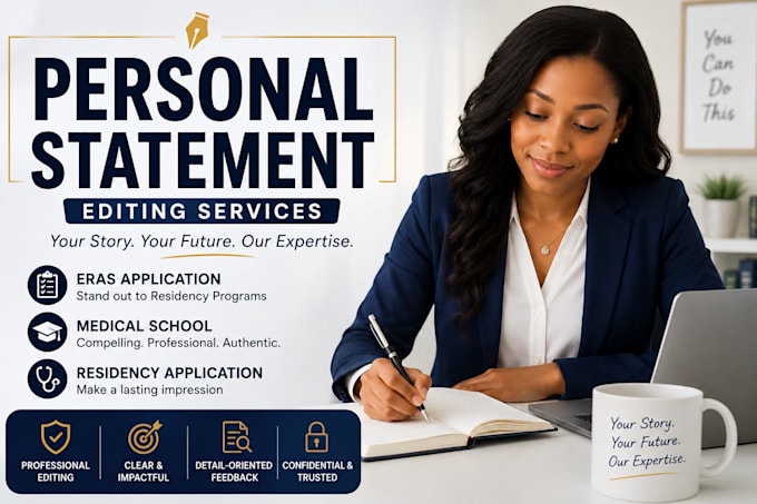 edit personal statement, eras medical school, and residency application