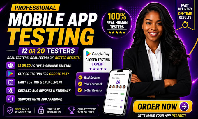 provide 12 testers 20 testers for google play closed testing 20 testers