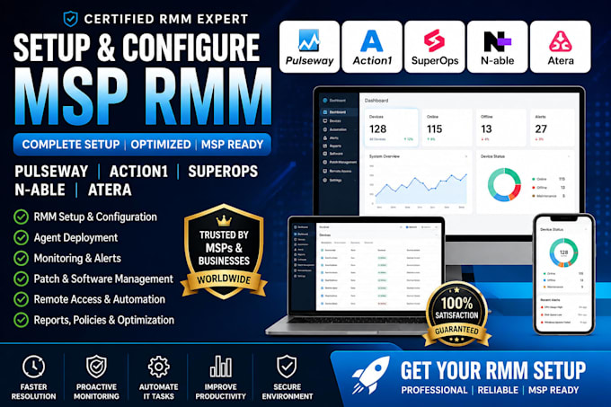 setup it msp rmm pulseway action1 superops nable atera ninjaone connectwise