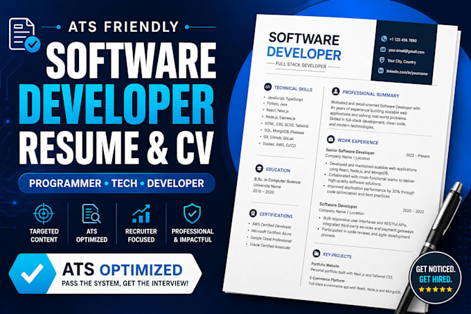 create ats software developer resume programmer CV it resume and tech resume