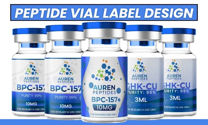 design peptide label, peptide vial label, oil label and supplement label design