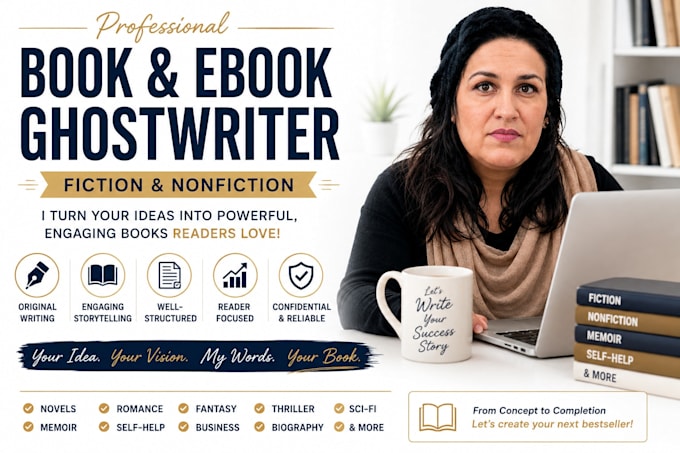 ghostwrite fiction and nonfiction book as ghostwriter and ebook ghostwriter