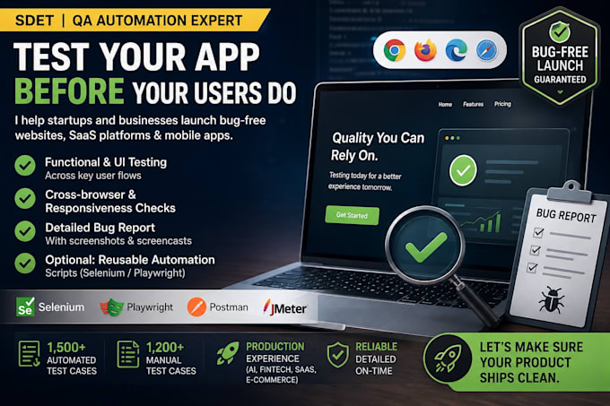 do manual and automation QA testing for your website