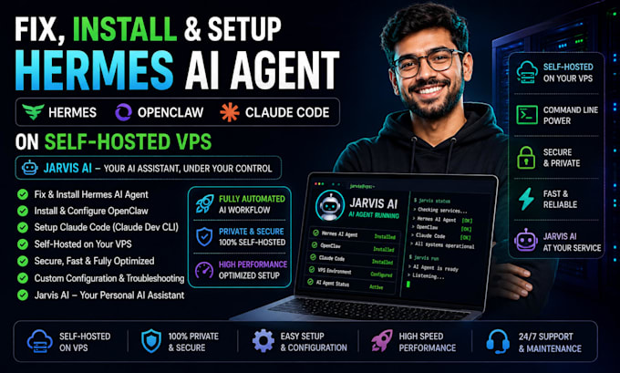 fix install hermes ai agent openclaw claude code on self hosted vps jarvis ai