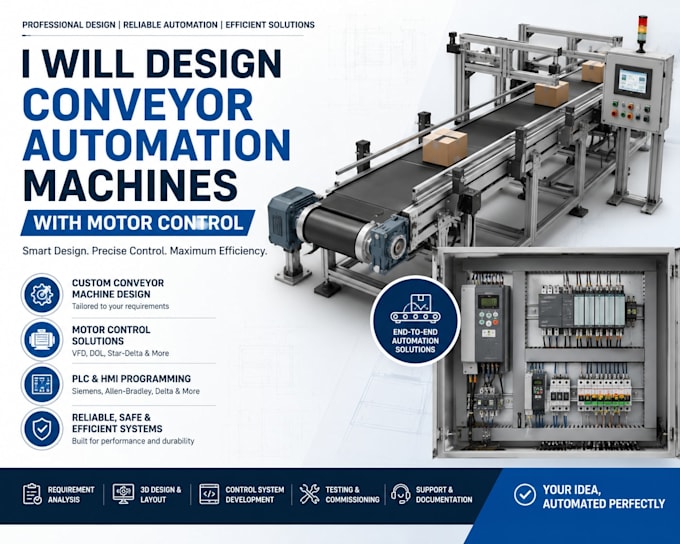 design conveyor automation machines with motor control