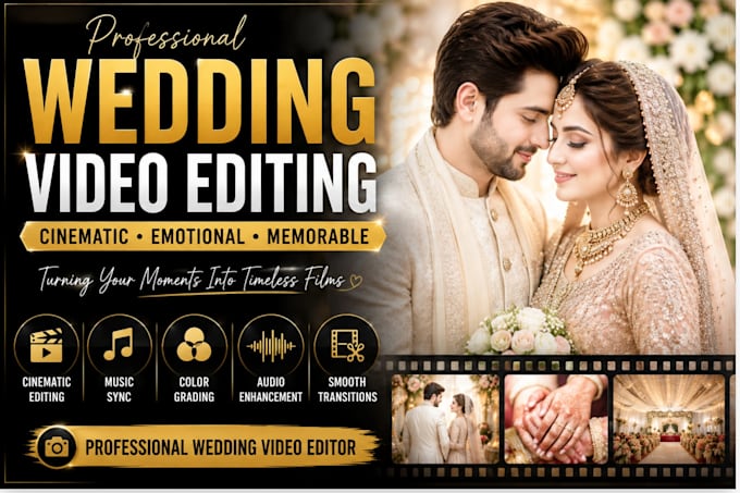 do cinematic wedding and event video editing