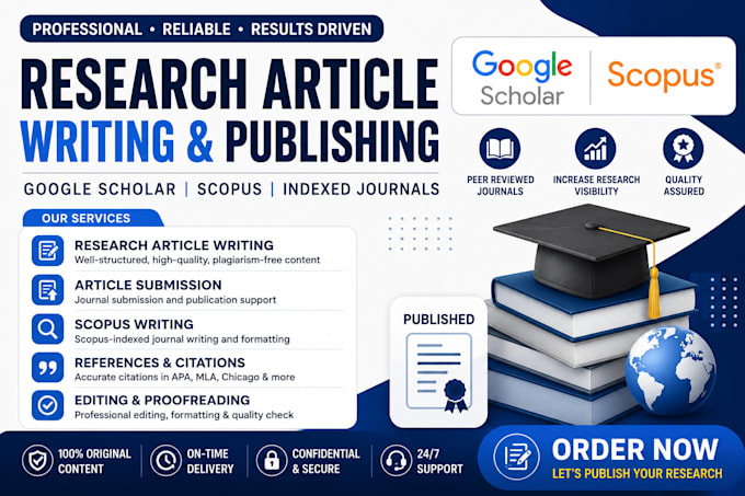 write and publish research article on google scholar, scopus writing publication