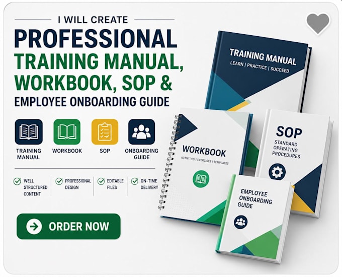 create professional training manual, workbook, sop and employee onboarding guide
