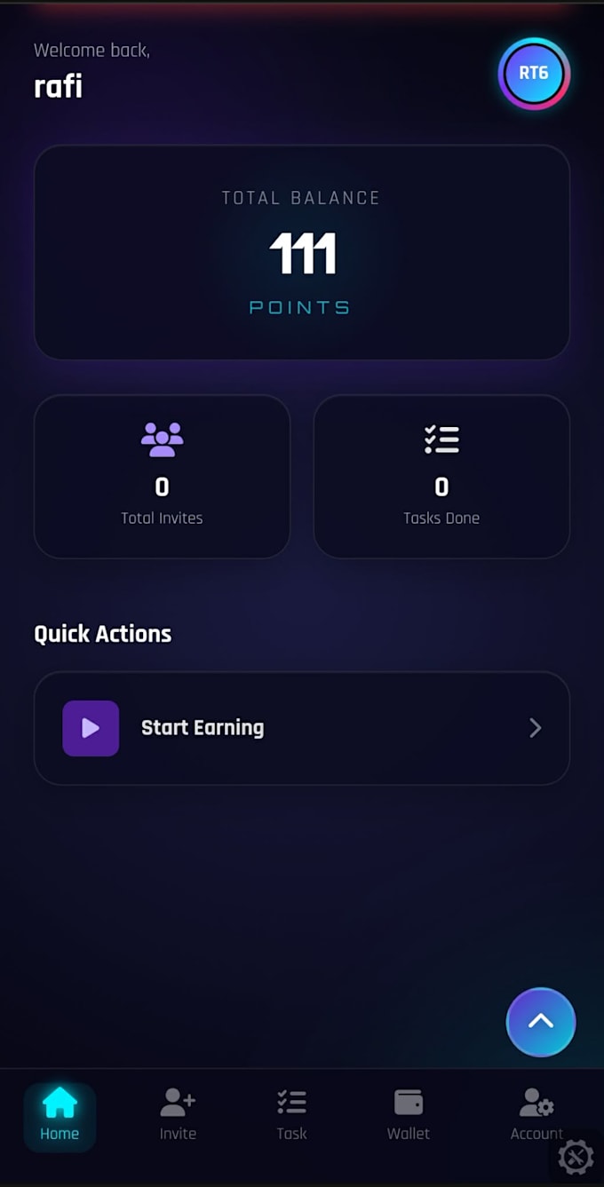develop a complete task based earning app for you