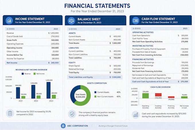 provide end to end financial reporting