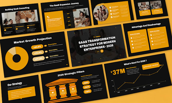 design webinar slides, investor pitch deck, b2b presentation ai saas deck