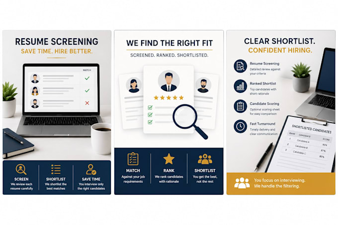 screen resumes and shortlist top candidates for your role