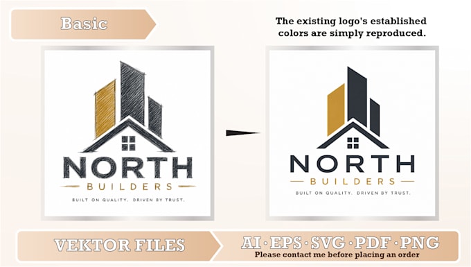 manually recreate and vectorize your logo or sketch