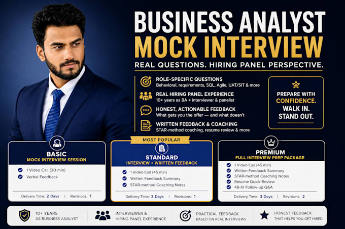 coach you for business analyst and data analyst interviews