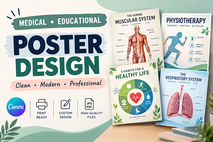 design professional medical, educational and academic posters in canva