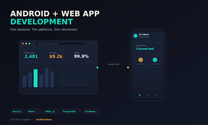 develop your android app and web app