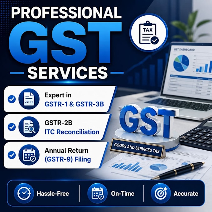do complete gst return filing gstr1 and 3b reconciliation and annual return