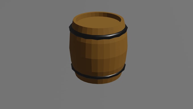 create a low poly 3d barrel for your games