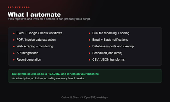 write a python script to automate your boring tasks