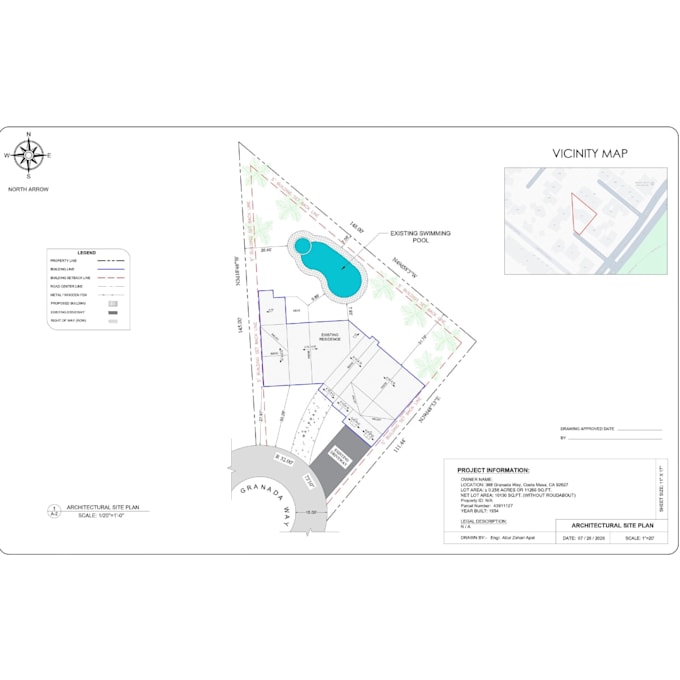 create a professional property site plan in autocad from google maps