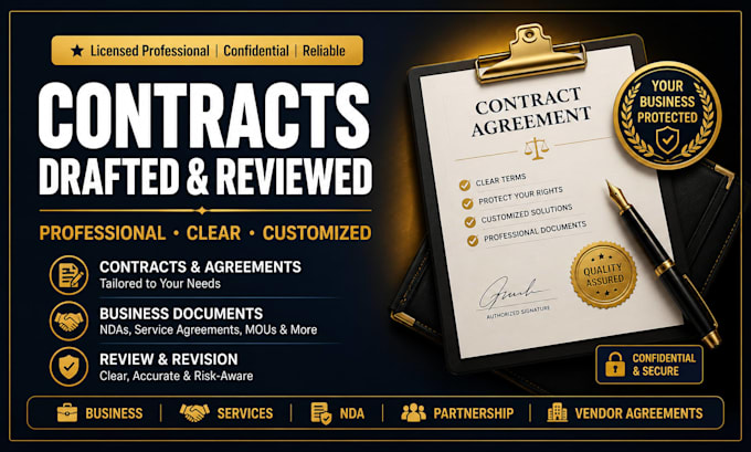 draft, review and revise contracts and business agreements