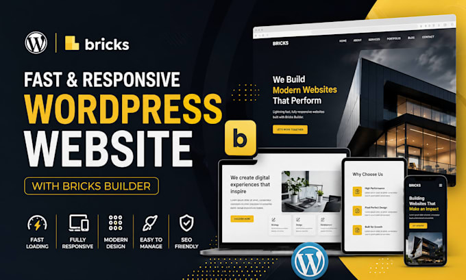 design a fast responsive wordpress website with bricks builder