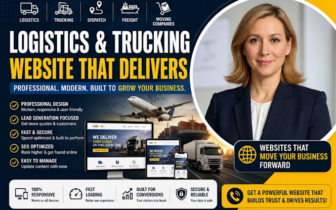 design trucking logistics freight transportation moving website