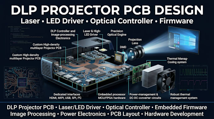design dlp laser led projector pcb optical controller and firmware