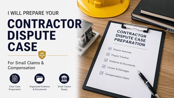 prepare a contractor dispute case for small claims and compensation