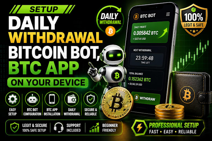 setup daily withdrawal bitcoin bot, btc app on your device