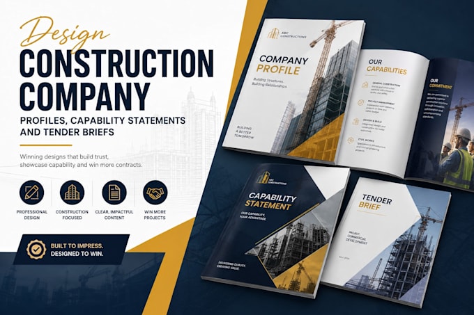 design construction company profiles, capability statements and tender briefs
