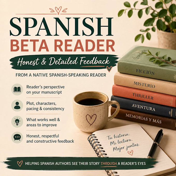 beta read your spanish book or manuscript