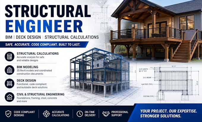 be your structural engineer, bim, deck and civil engineering consultant