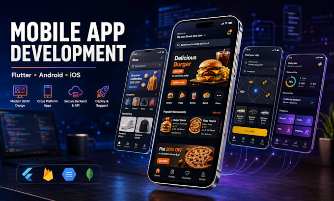 develop mobile app android ios flutter react native development