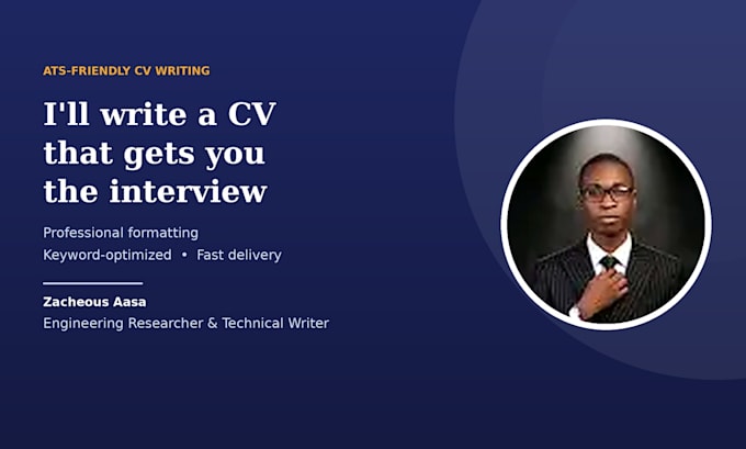write a professional ats friendly CV or resume