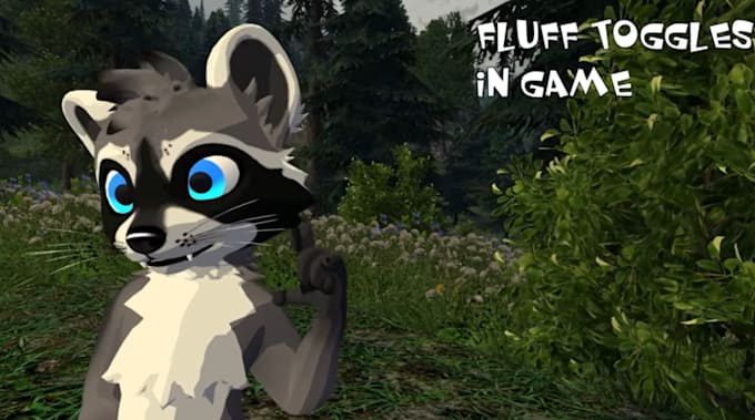 create custom furry vrchat avatar, fursona, fluffy avatar, unity vrm 3d model