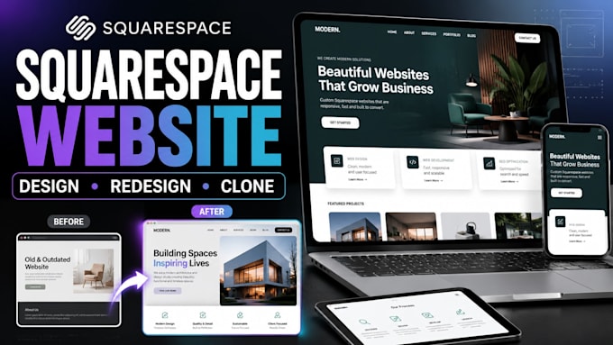 build squarespace website design redesign squarespace website development