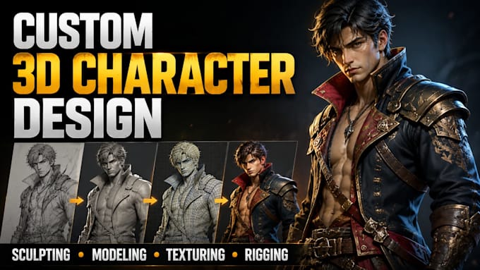 create professional blender character modeling, 3d sculpting and 3d design