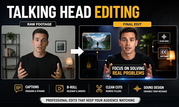 edit talking head videos with captions and b roll