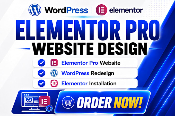 design or redesign wordpress elementor pro website and install elementor website