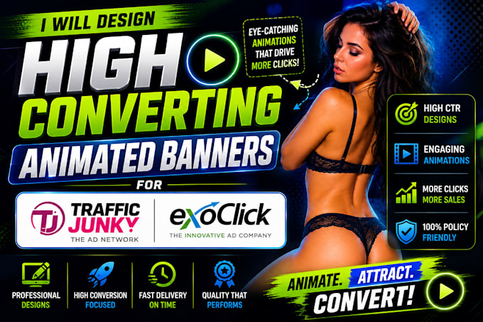 design high converting animated banners for trafficjunky and exoclick