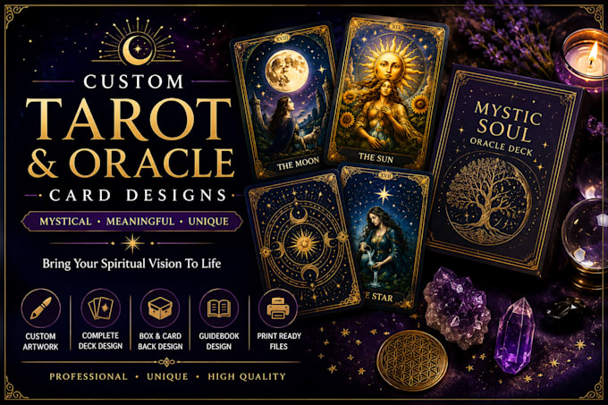 create custom tarot cards and unique spiritual oracle decks